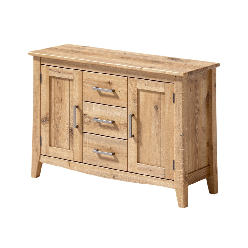 **Buffet en bois naturel avec 3 tiroirs et 2 portes**