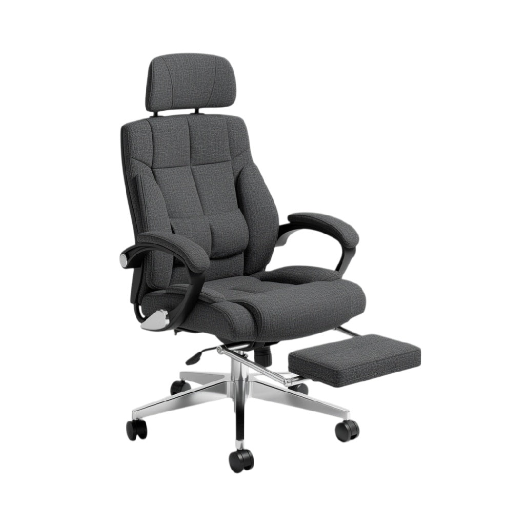 **Chaise de bureau ergonomique avec repose-pieds et accoudoirs réglables**