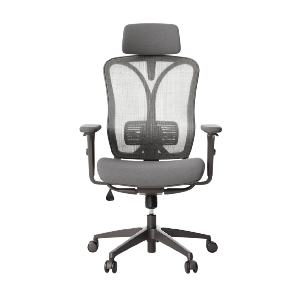 **Chaise de bureau ergonomique avec dossier en maille, réglable et à roulettes**